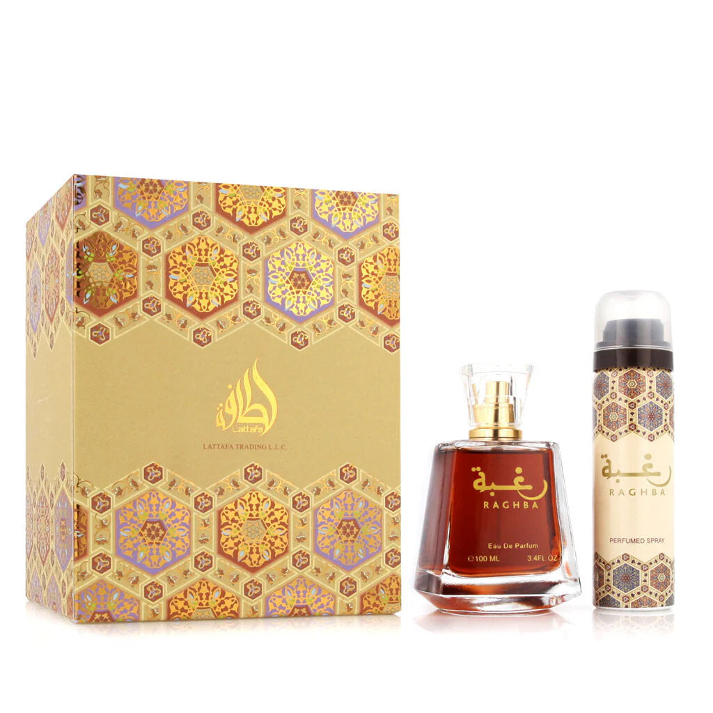 Cofanetto Raghba Lattafa composto da EDP 100ml e Deodorante 25 ml
